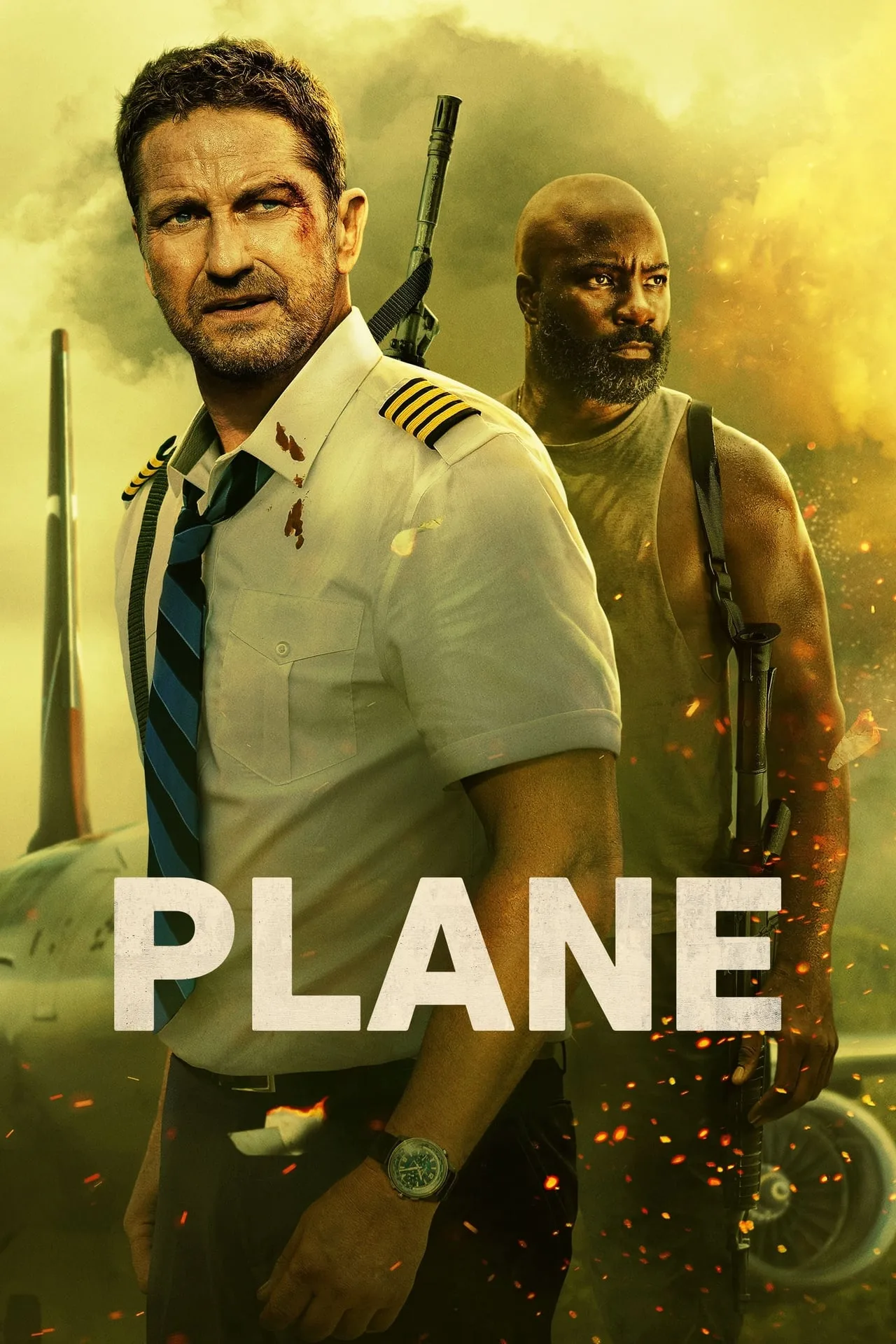 In the movie, Plane - Pilot Brodie Torrance saves passengers from a lightning strike by making a risky landing on a war-torn island -- only to find that surviving the landing was just the beginning. When dangerous rebels take most of the passengers hostage, the only person Torrance can count on for help is Louis Gaspare, an accused murderer who was being transported by the FBI.
