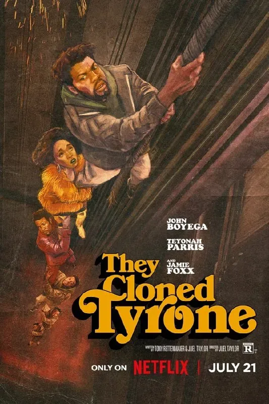 In the movie, They Cloned Tyrone - A series of eerie events thrusts an unlikely trio onto the trail of a nefarious government conspiracy.