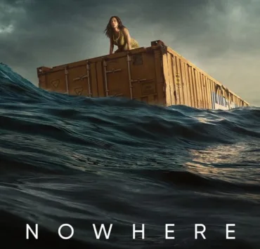 In the movie, No Where (Spanish Movie) - Fleeing a totalitarian country, pregnant Mia must fight for her life when a violent storm knocks the container in which she has been hiding overboard. Trapped, Mia gives birth and is forced to survive to save her baby.