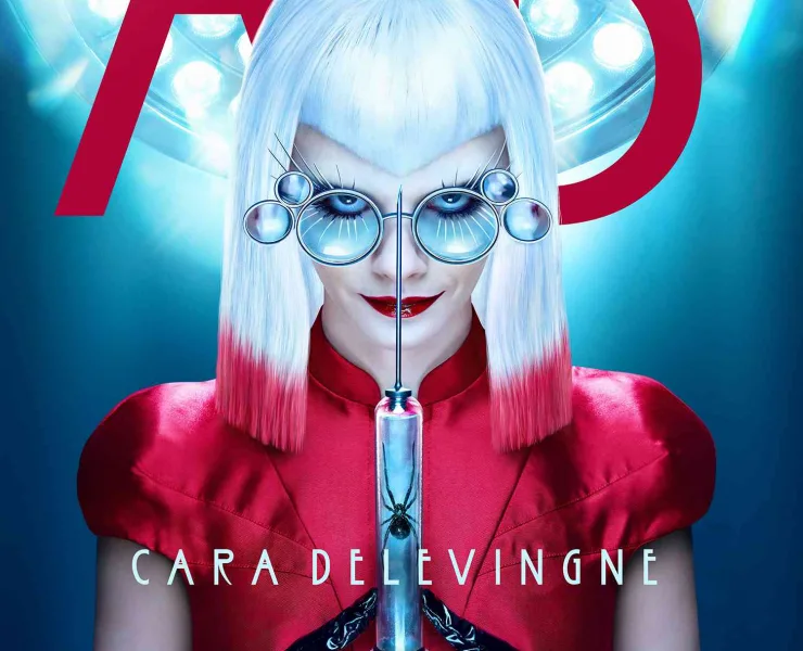 In the series, American Horror Story Delicate Season 1 - An anthology horror drama series centering on different characters and locations, including a house with a murderous past, an asylum, a witch coven, a freak show, a hotel, a farmhouse in Roanoke, a cult, the apocalypse and a summer camp.