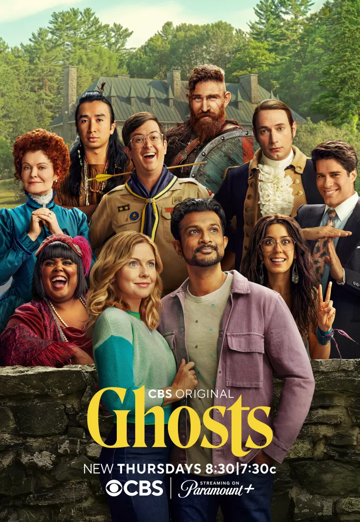 In the series Ghosts - Samantha and Jay throw caution to the wind when they convert their recently inherited country estate into a bed-and-breakfast. Call it mislaid plans. Not only is the place falling apart, but it’s also inhabited by spirits of previous residents — whom only Samantha can see and hear.