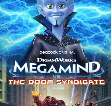 In the movie, Megamind vs The Doom Syndicate - When Megamind's former villain team the Doom Syndicate returns, the newly crowned blue hero must keep up evil appearances until he can assemble his friends (Roxanne, Chum and Keiko) to stop his old teammates from launching Metro City to the moon.